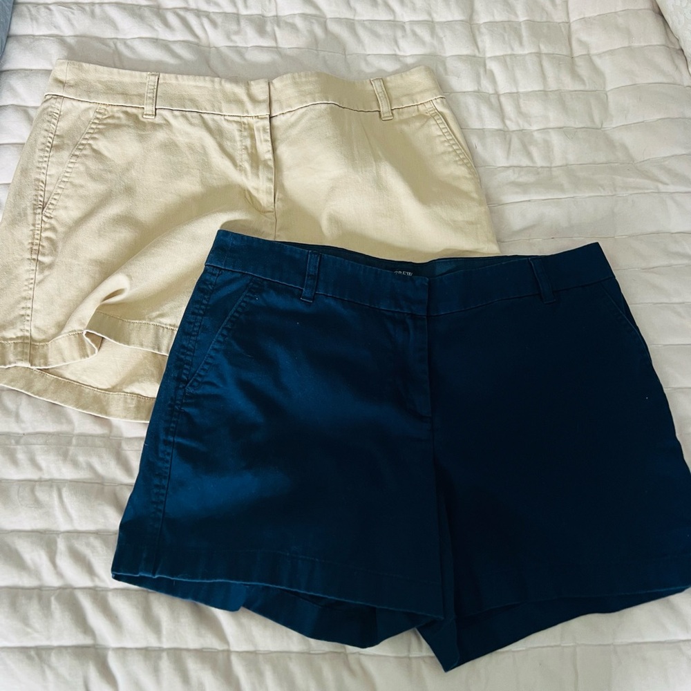 J. CREW 5" Classic Chino Short Sz 12 Navy and Khaki 2 pair